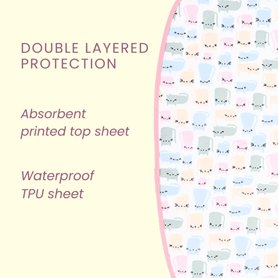 Happy Matty Cat Print Burp & Bib Sheet Medium
