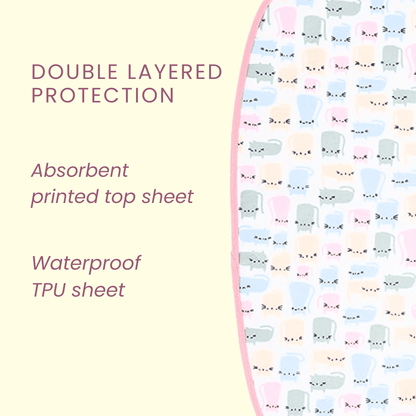 Happy Matty Cat Print Burp & Bib Sheet Medium