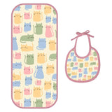 Happy Matty Cat Print Bib & Burp Sheet Medium