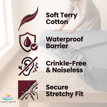 Waterproof Smooth Fit Mattress Protector (Grey)