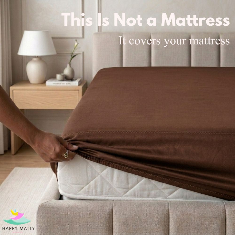 Waterproof Smooth Fit Mattress Protector (Brown)