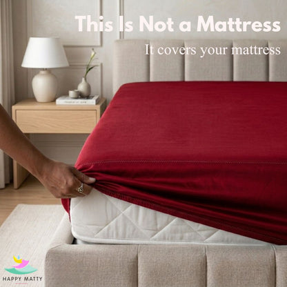 Waterproof Smooth Fit Mattress Protector (Maroon)