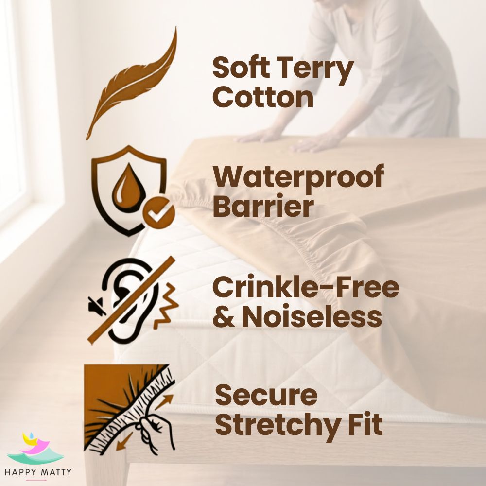 Waterproof Smooth Fit Mattress Protector (Camel)