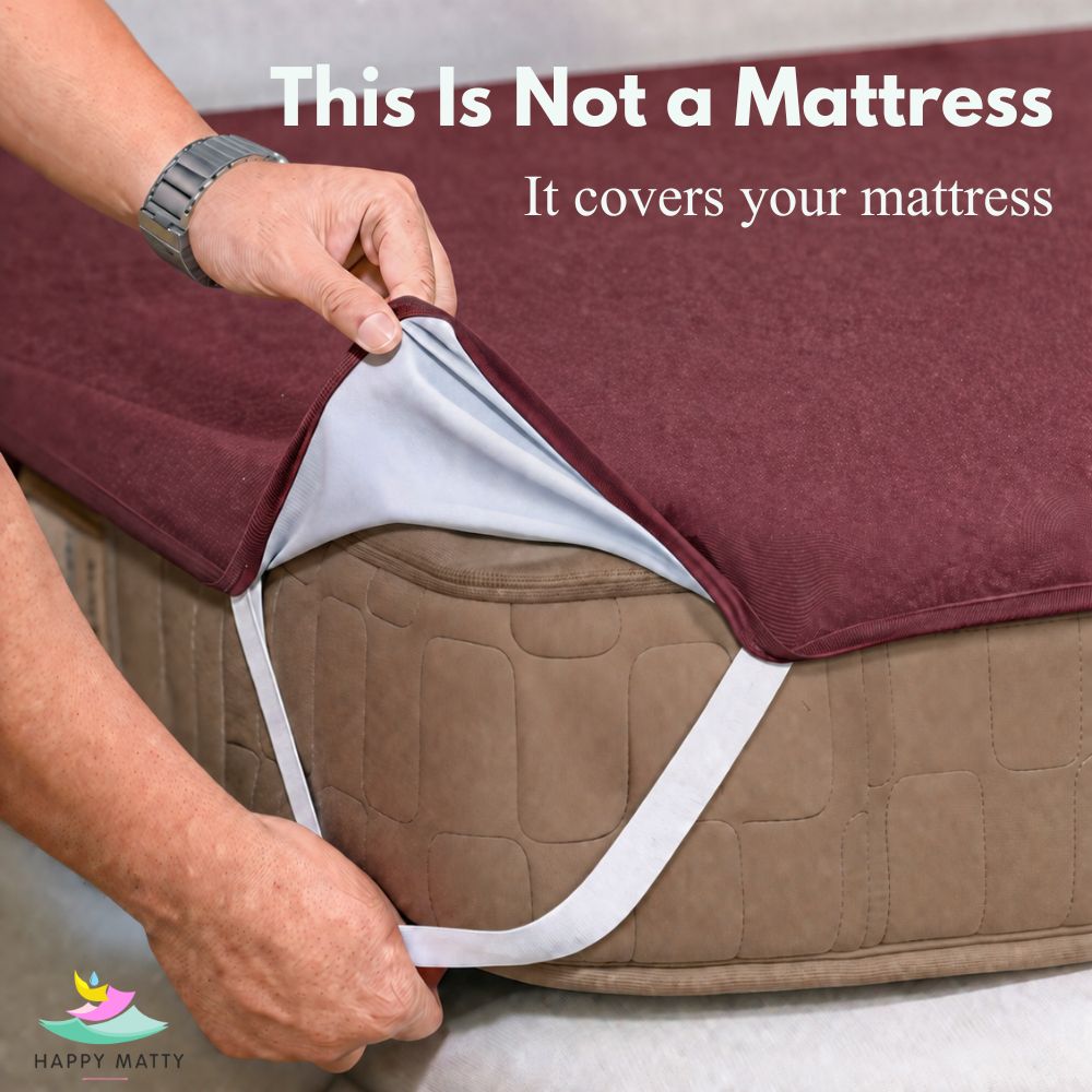 Happy Matty Dark Brown Elastic Waterproof Terry Cotton Mattress Protector
