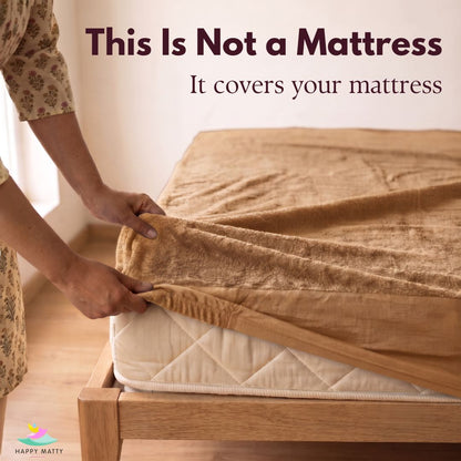 Happy Matty Camel Waterproof Mattress Protector with Soft Terry Cotton Fabric
