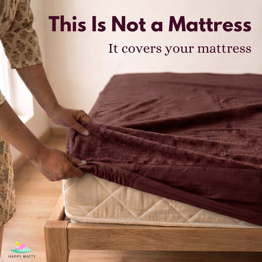Waterproof Terry Cotton Mattress Protector (Brown)