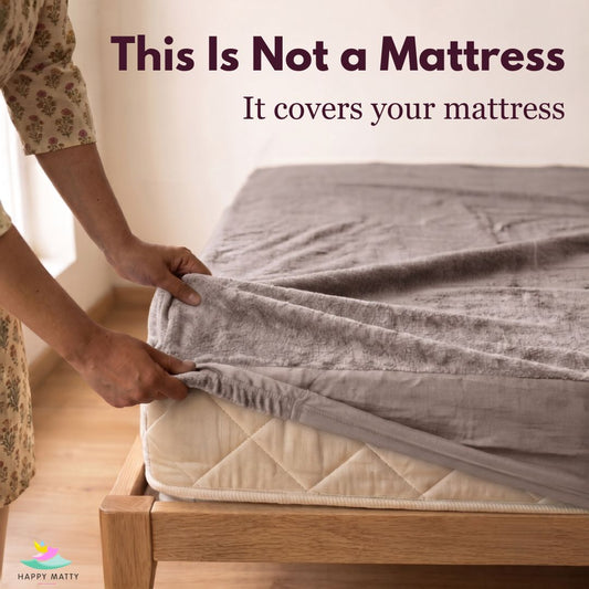 Waterproof Terry Cotton Mattress Protector (Grey)