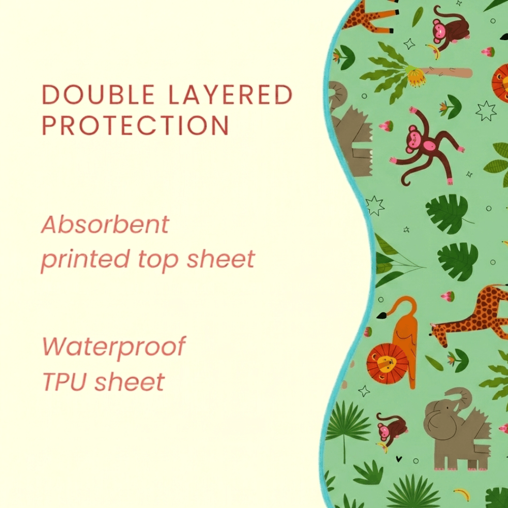 Happy Matty Jungle Print  Burp & Bib Sheet Medium