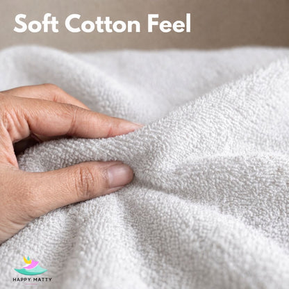 Soft Cotton Feel Happy Matty White Elastic Waterproof Terry Cotton Mattress Protector