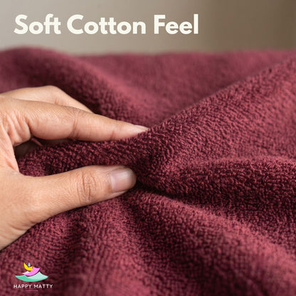 Soft Terry Cotton fabric of Happy Matty Maroon Waterproof Mattress Protector