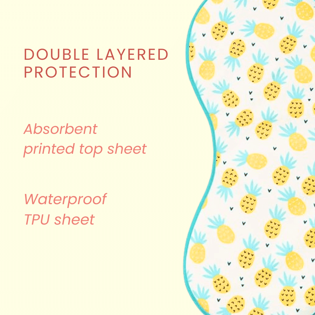 Happy Matty Pineapple Print Burp & Bib Sheet Medium