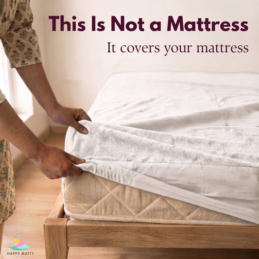 Waterproof Terry Cotton Mattress Protector (White)