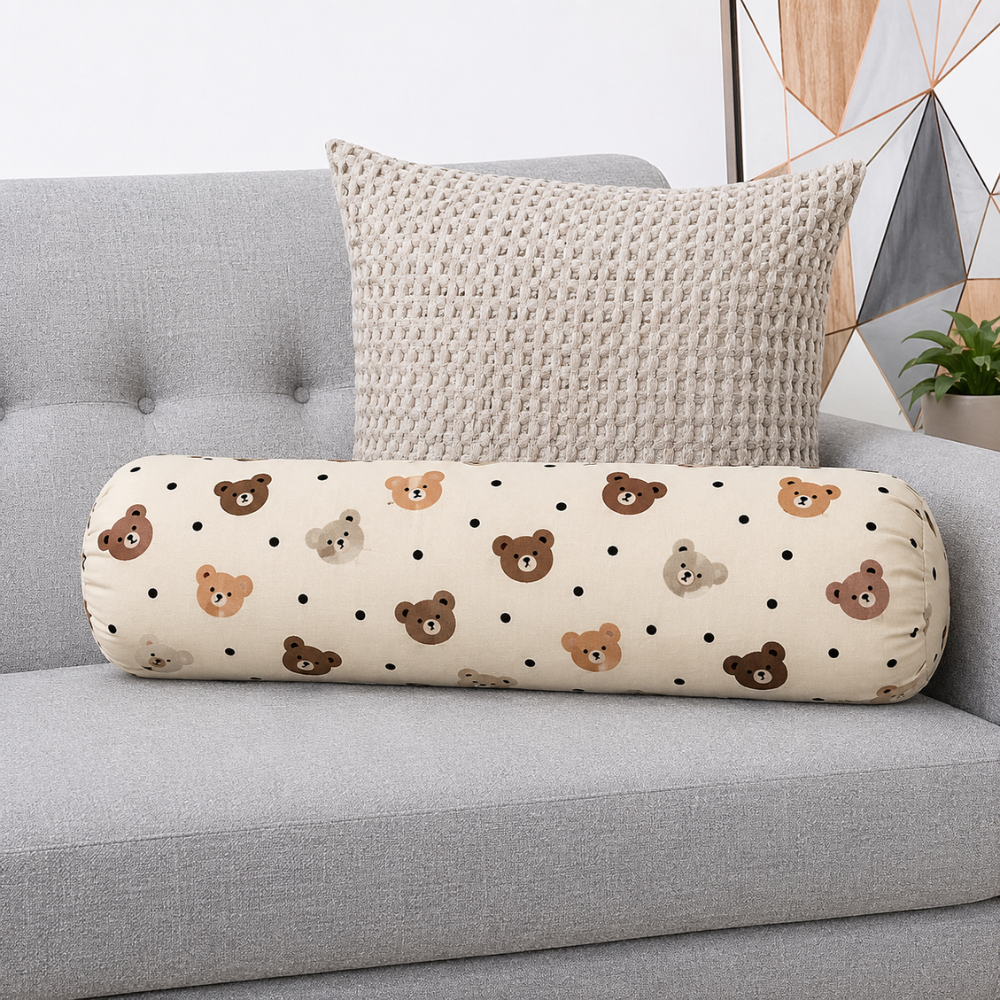 Bear Print Cuddle Bloster Pillow