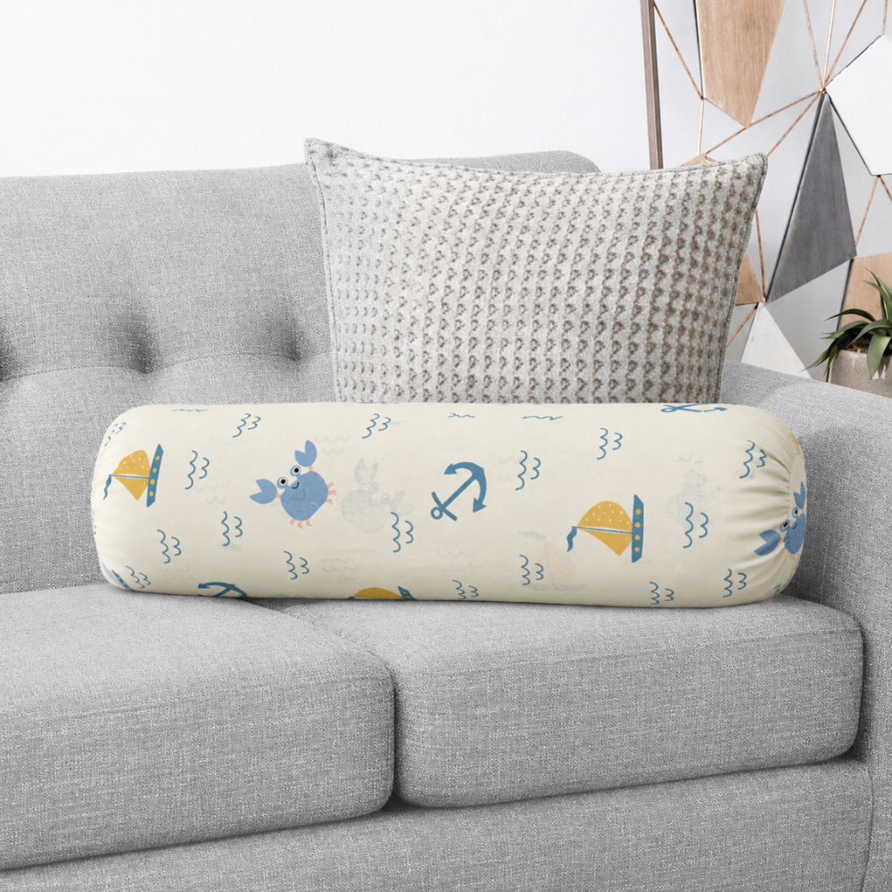 Nautical Print Cuddle Bolster Pillow
