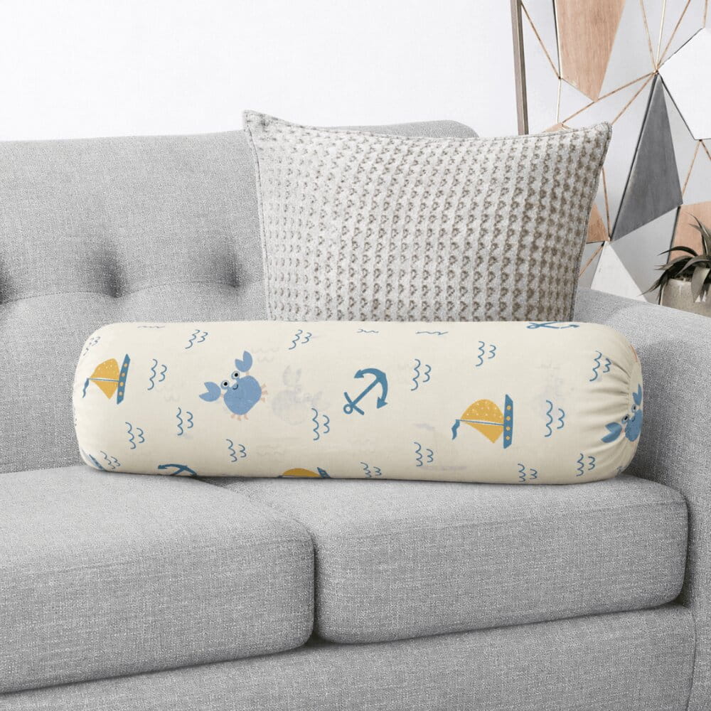 Nautical Print Cuddle Bolster Pillow