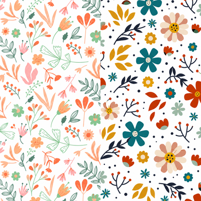 Leaves & Floral Print Premium Matty Combo