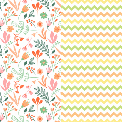 Leaves & Zig-Zag Print Premium Matty Combo