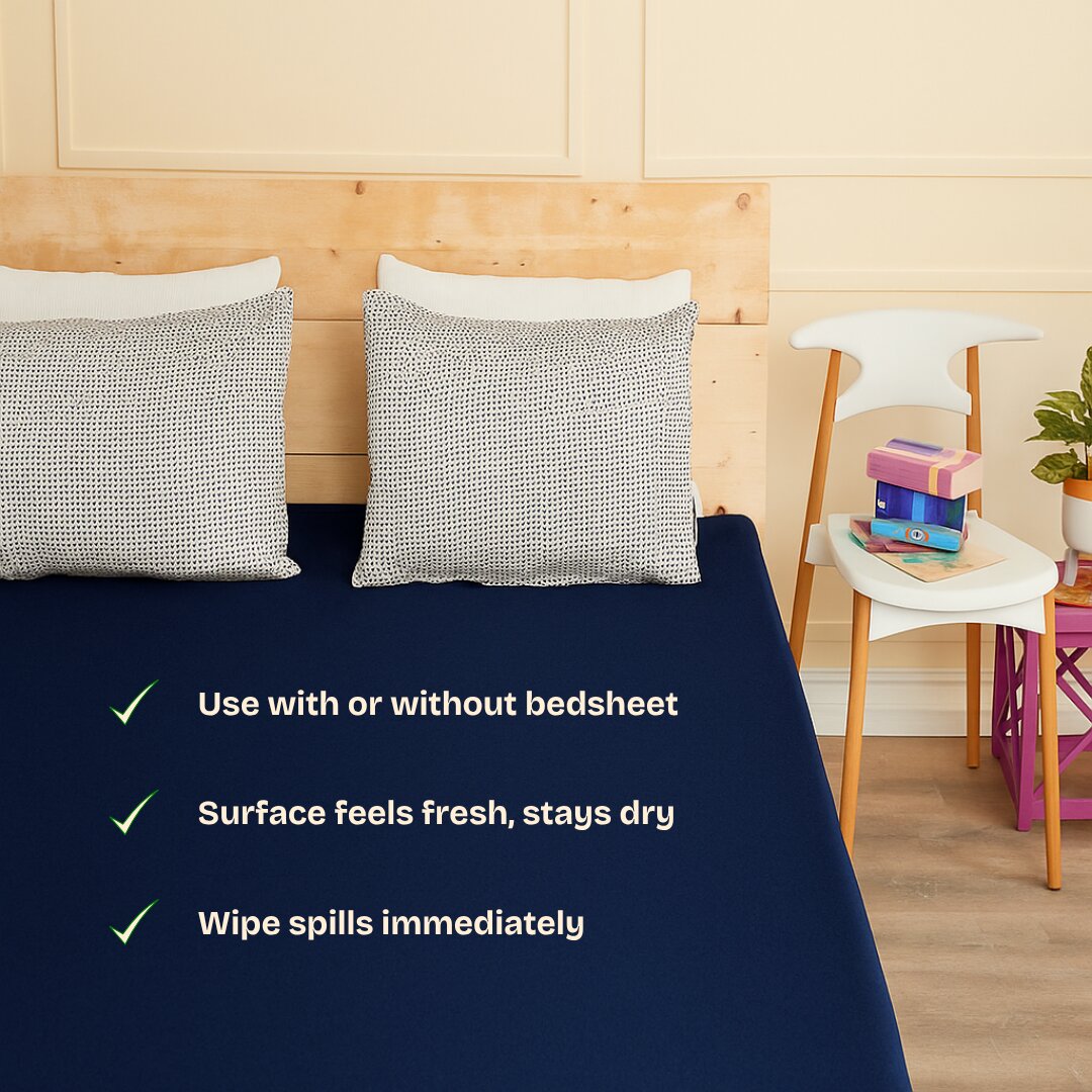 Lycra Blue Mattress Protector