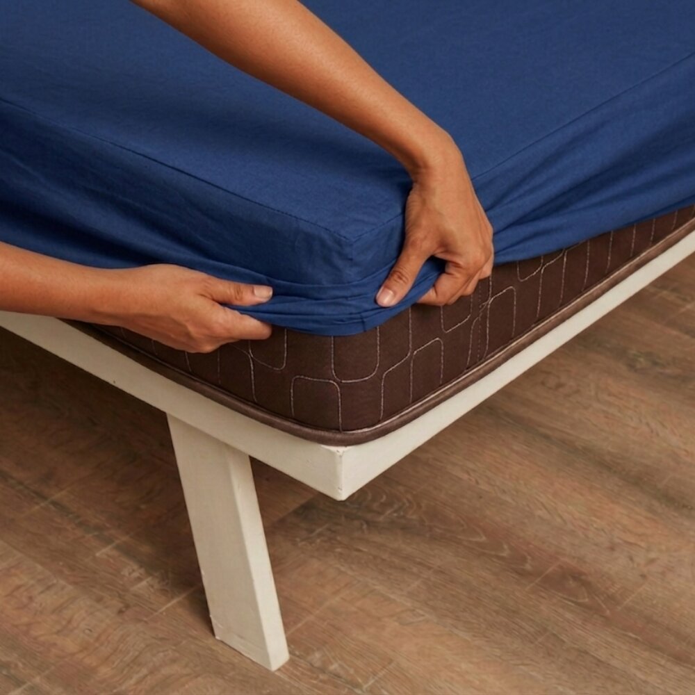 Lycra Blue Mattress Protector