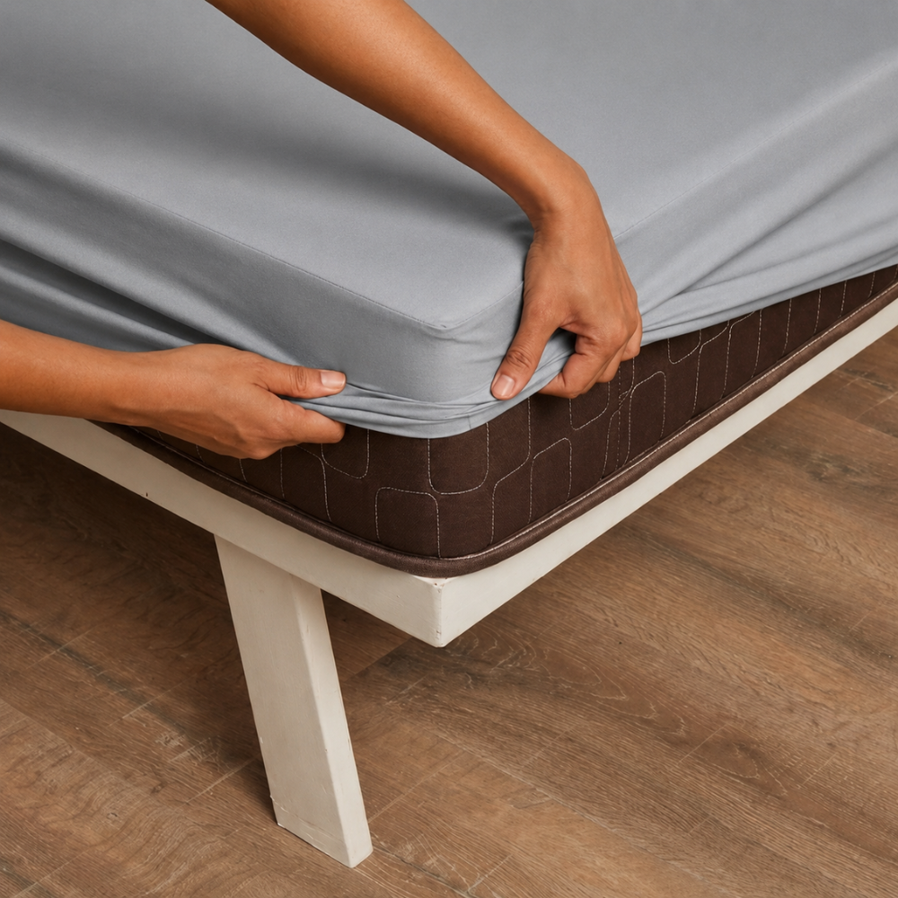 Lycra Maroon Mattress Protector