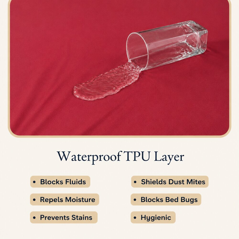 Lycra Maroon Mattress Protector