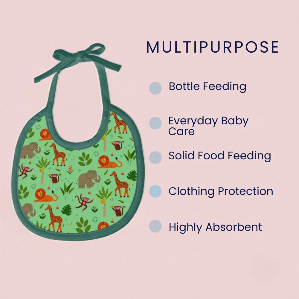 Happy Matty Jungle Print  Bib & Burp Sheet Medium