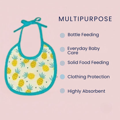 Happy Matty Pineapple Print Bib & Burp Sheet Medium