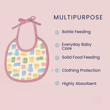 Happy Matty Cat Print Bib & Burp Sheet Medium