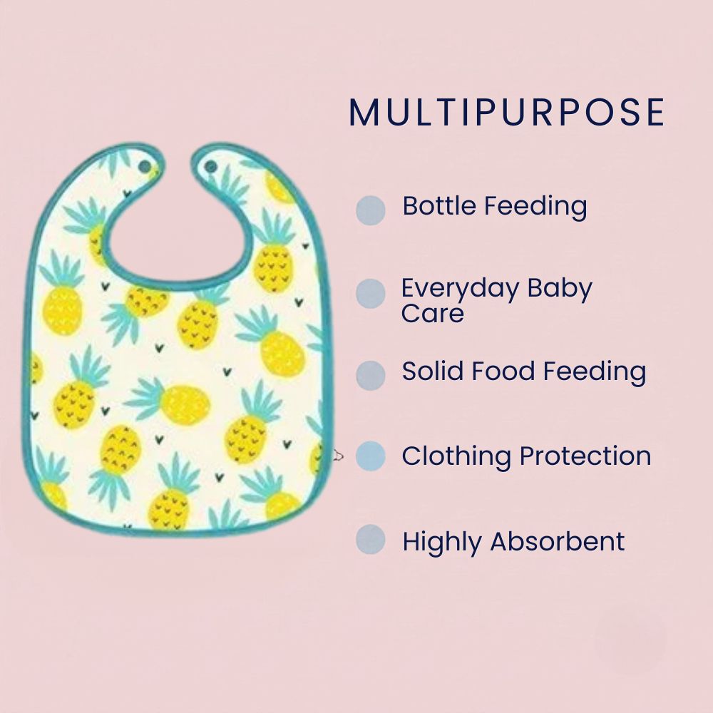 Happy Matty Pineapple Print Bib & Burp Sheet Large