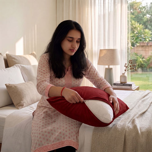 Maroon Pillow Protector (Pack Of 2)