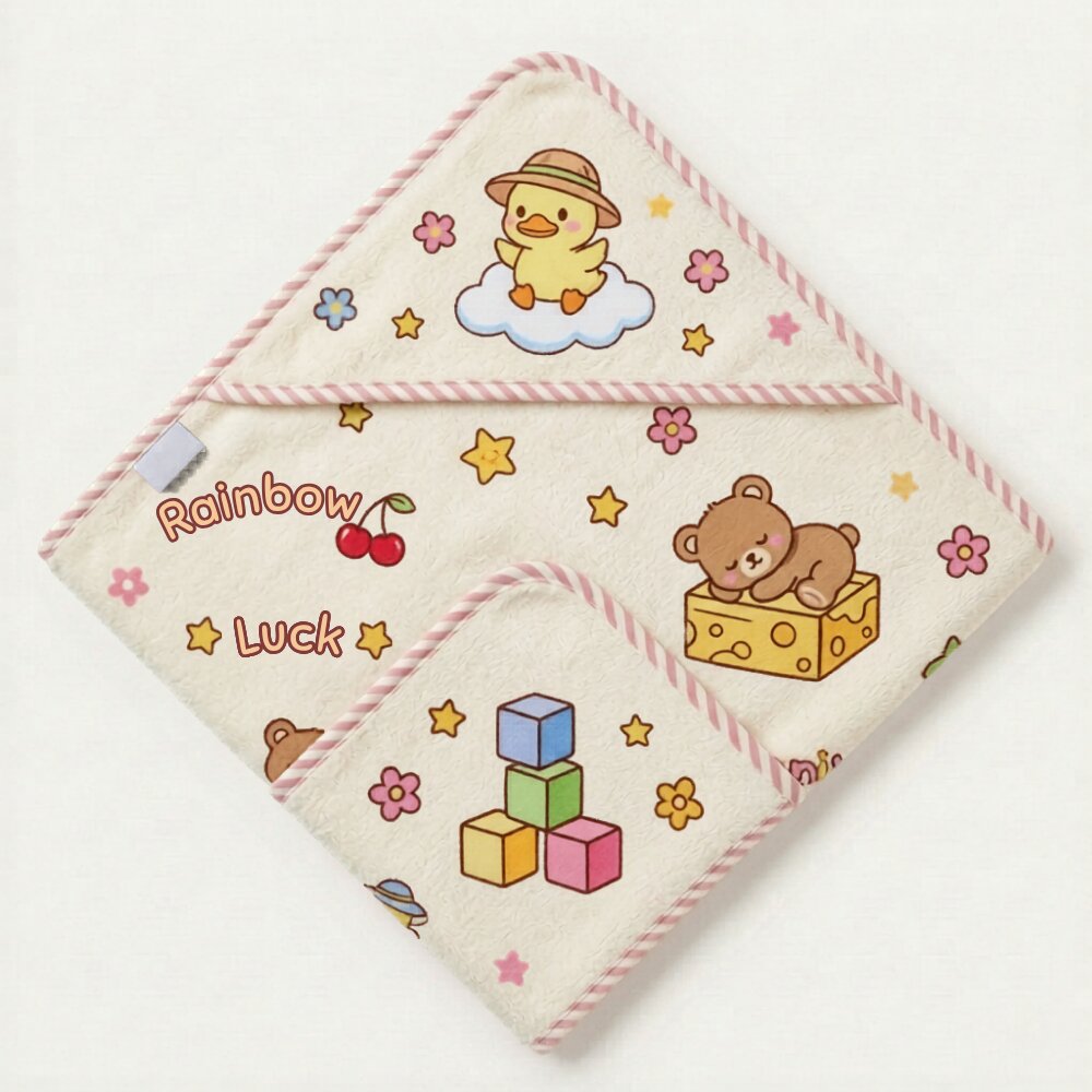 Peach Printed Towel