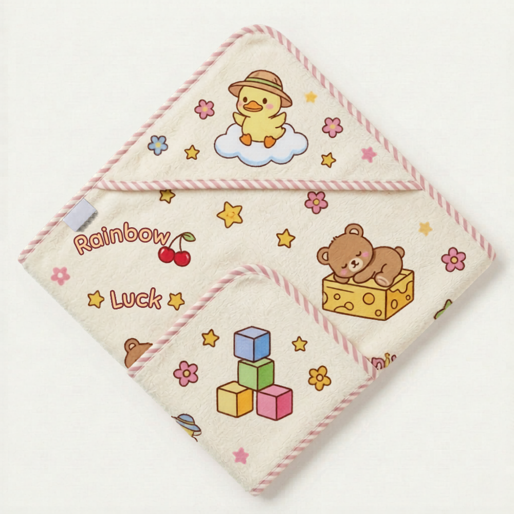 Peach Printed Towel