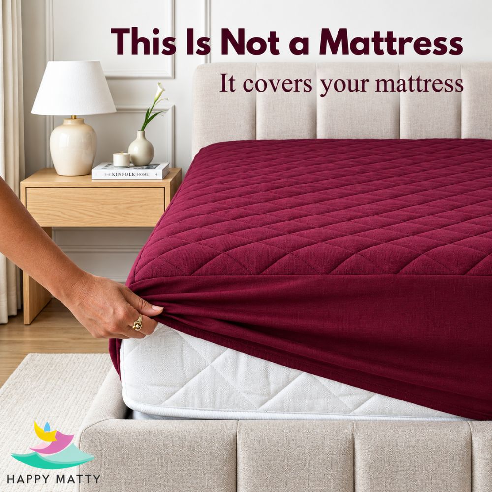 Waterproof Quilted Mattress Protector (Maroon)