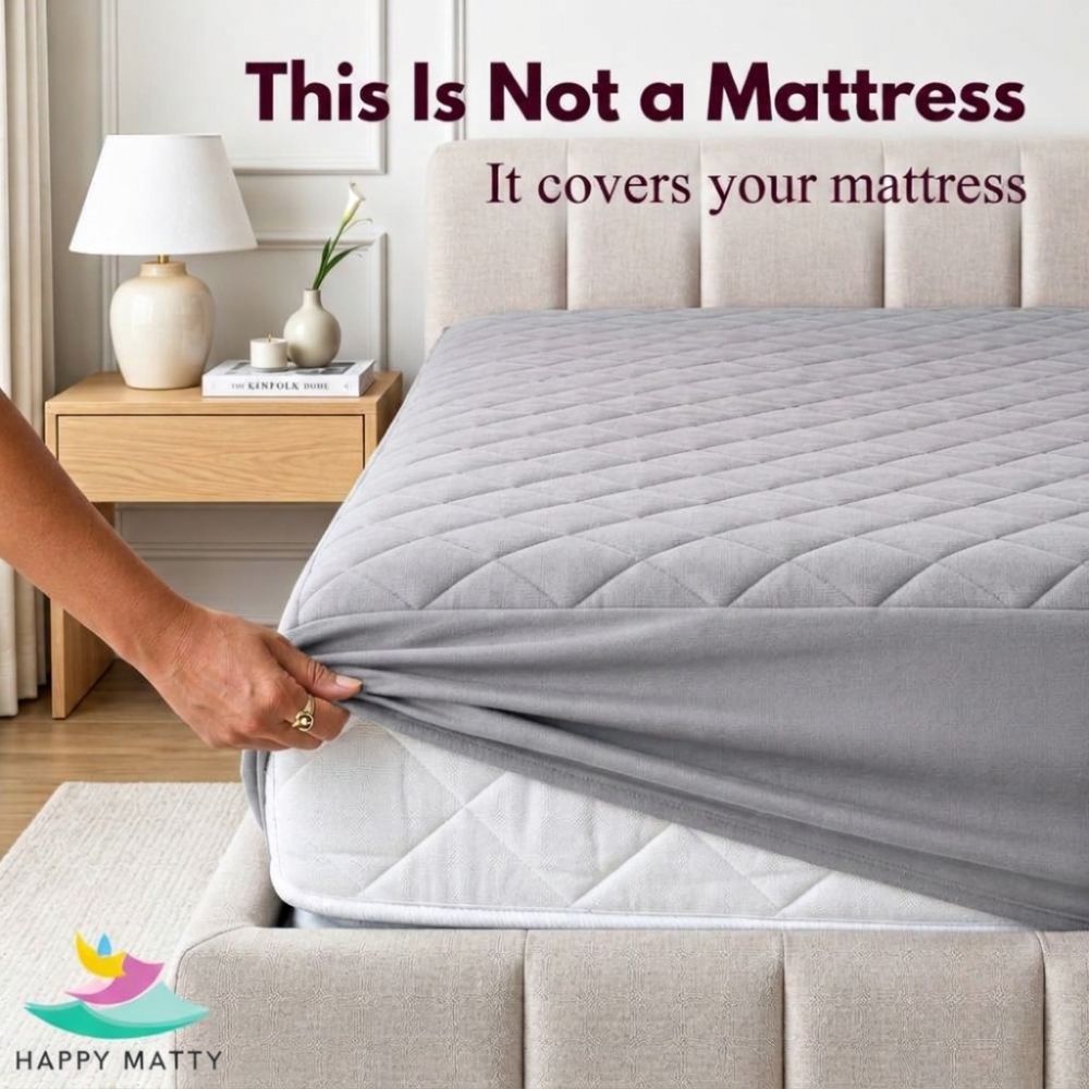 Waterproof Quilted Mattress Protector (Grey)