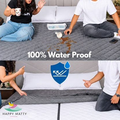 Waterproof Quilted Mattress Protector (Grey)