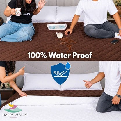 Waterproof Quilted Mattress Protector (Brown)