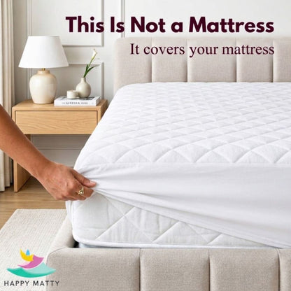 Waterproof Quilted Mattress Protector (White)
