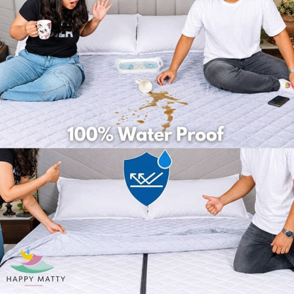 Waterproof Quilted Mattress Protector (White)
