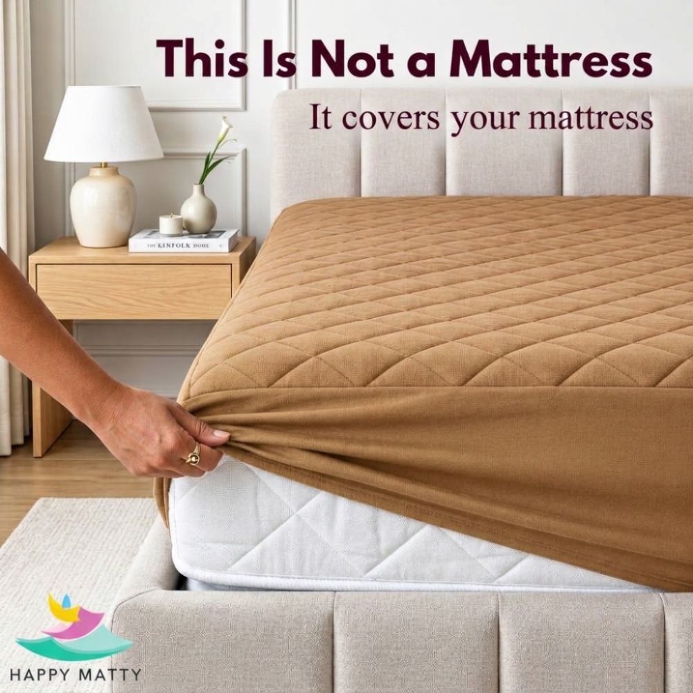 Waterproof Quilted Mattress Protector (Camel)