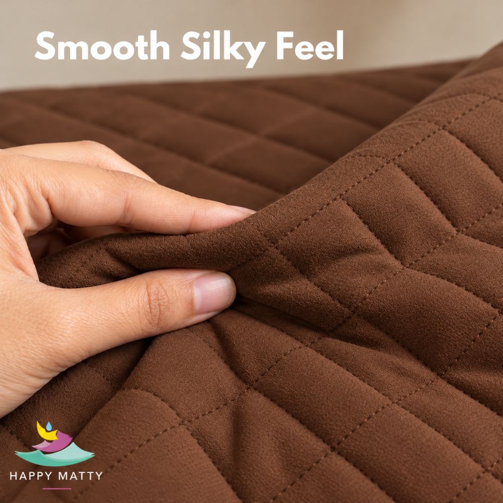 Waterproof Quilted Mattress Protector (Brown)