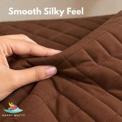 Waterproof Quilted Mattress Protector (Brown)