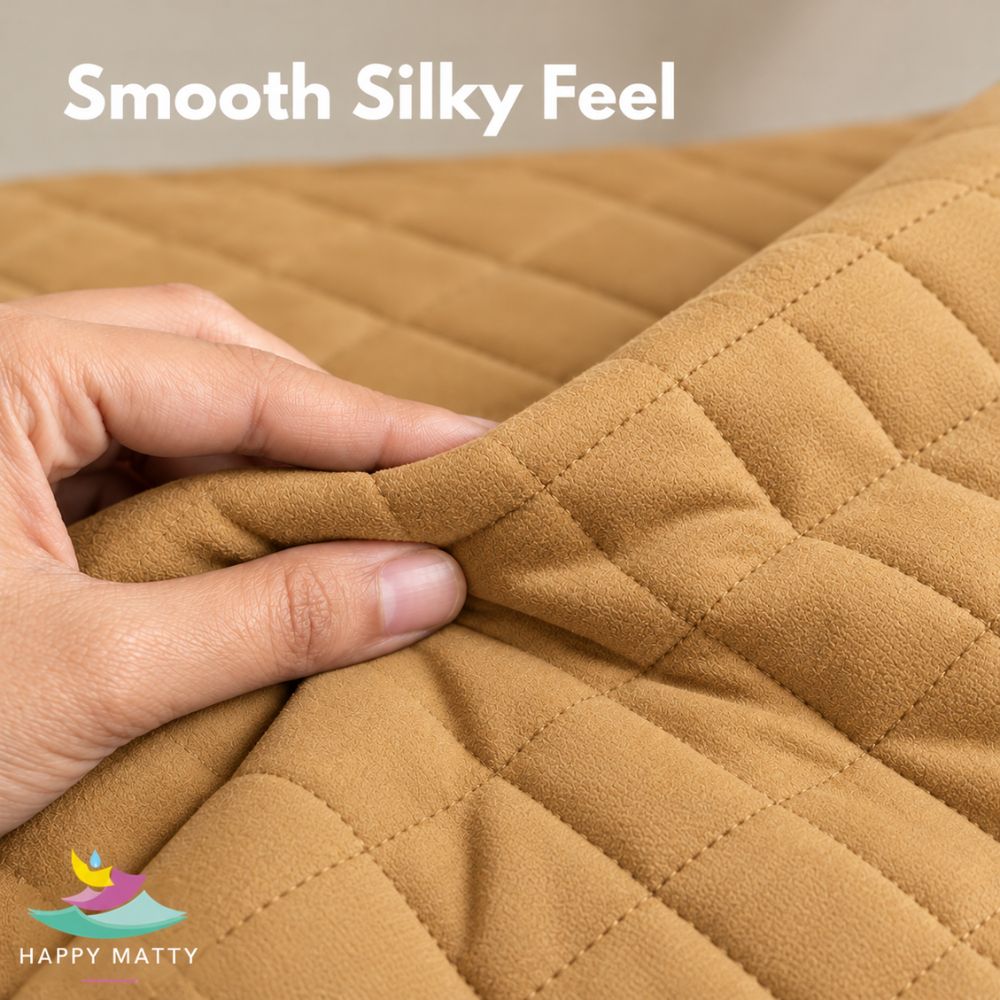 Waterproof Quilted Mattress Protector (Camel)