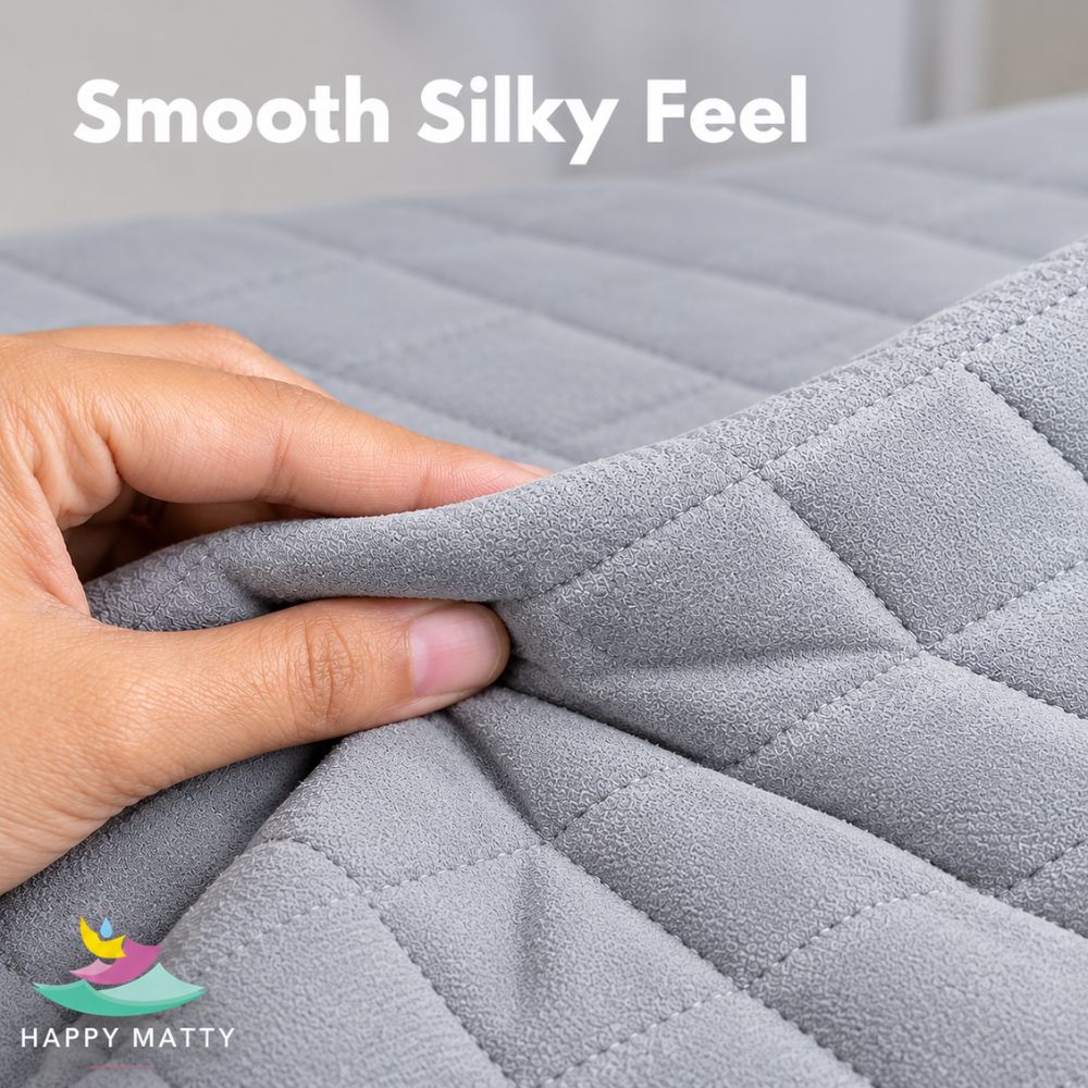Waterproof Quilted Mattress Protector (Grey)