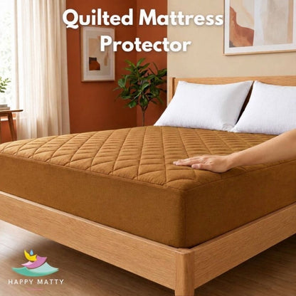 Waterproof Quilted Mattress Protector (Camel)