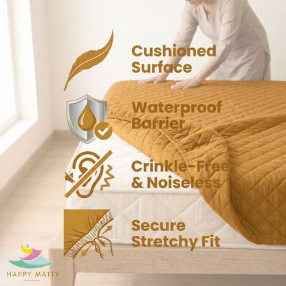 Waterproof Quilted Mattress Protector (Camel)