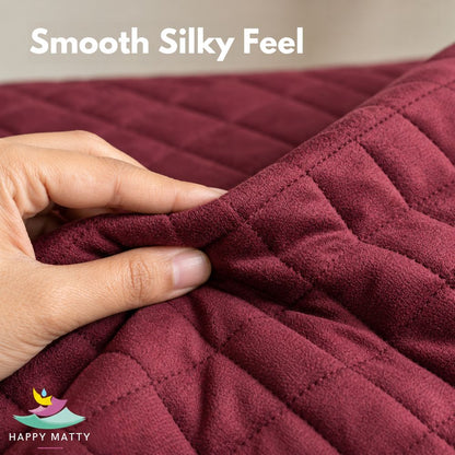 Waterproof Quilted Mattress Protector (Maroon)