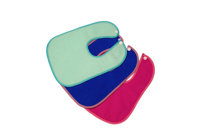 Light Green + Violet + Beige - Absorbent Bibs (Pack of 3)