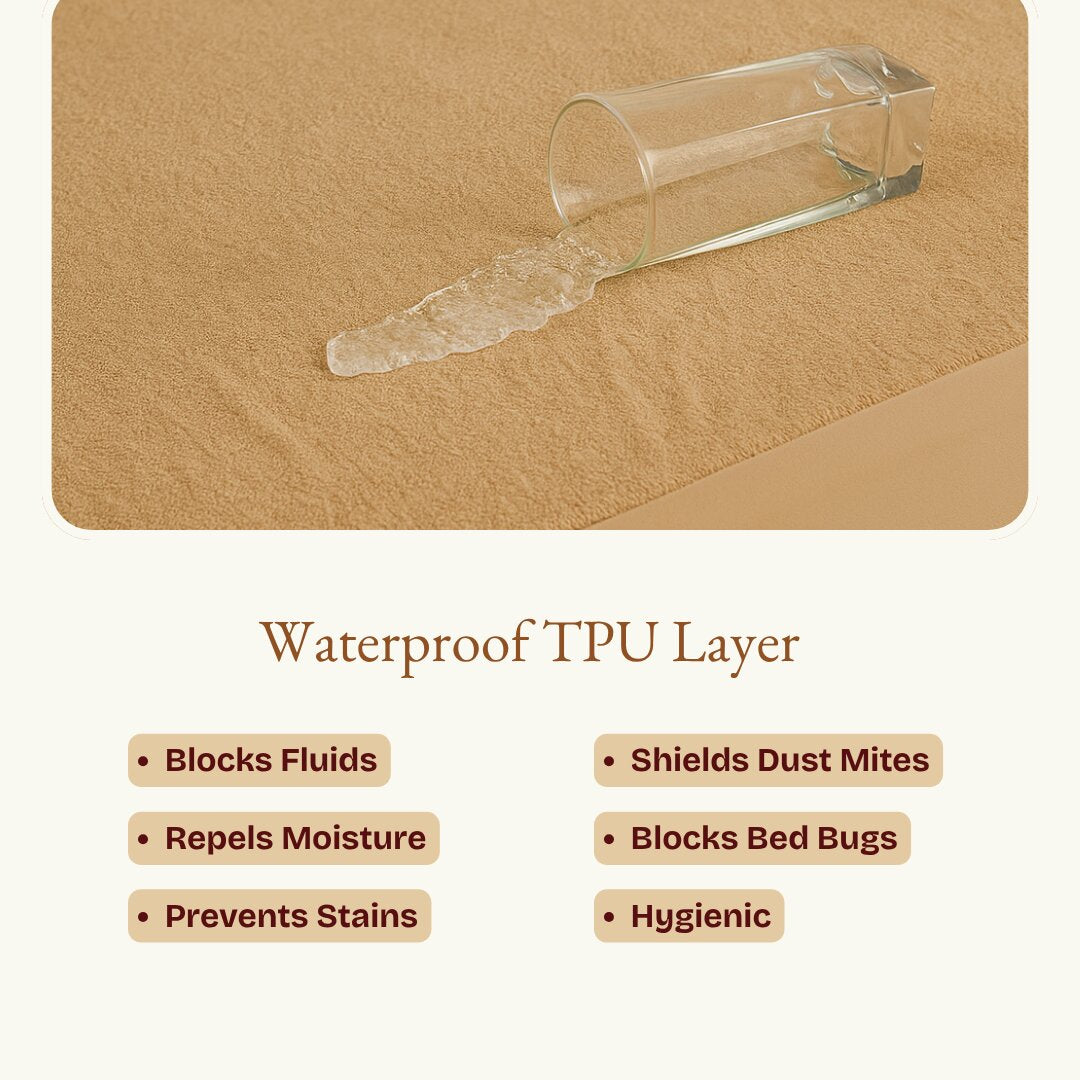 Terry Elastic Camel Mattress Protector