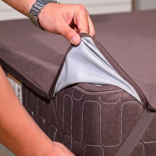 Terry Elastic  Brown Mattress Protector