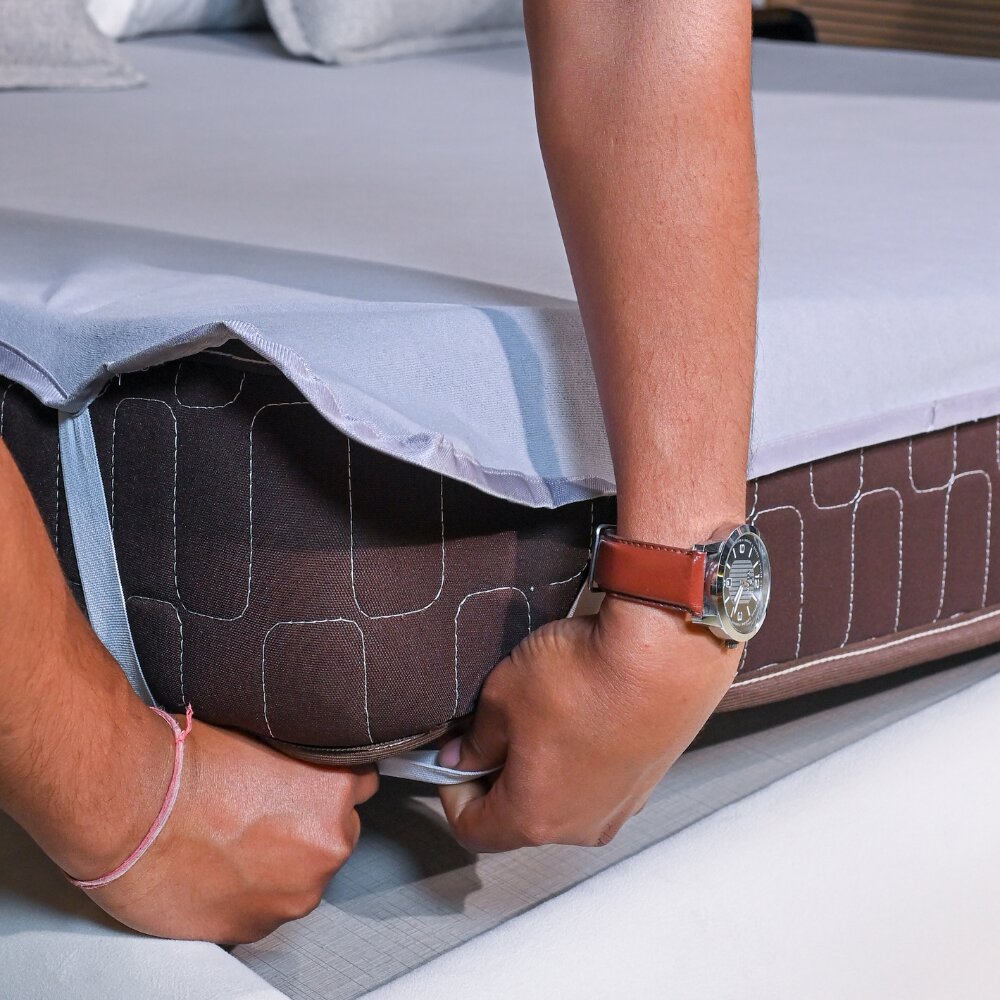 Terry Elastic Grey  Mattress Protector